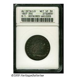 1807 25C --Repaired, Whizzed--ANACS. AU Details, 