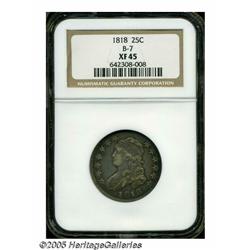 1818 25C XF45 NGC. B-7, High R.4. Attributed by t