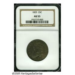 1825/4/3 25C AU53 NGC. B-2, R.2. While very scarc