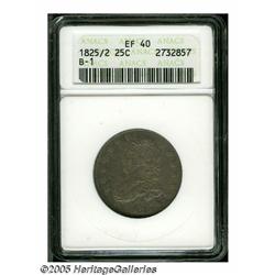 1825/2 25C XF40 ANACS. B-1, R.5. The sole 1825/2 