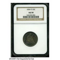 1856-O 25C AU58 NGC. Typically struck for the iss