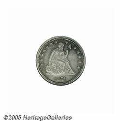 1871-S 25C AU55 ANACS. Well detailed and essentia