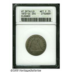 1872-CC 25C --Cleaned--ANACS. VF Details, Net Fin