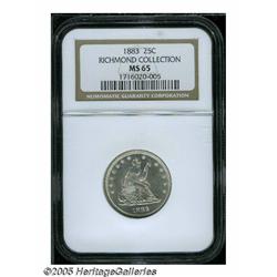 1883 25C MS65 NGC. Ex: Richmond Collection. White