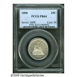 1890 25C PR64 PCGS. Mostly brilliant although the