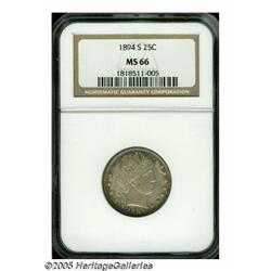 1894-S 25C MS66 NGC. An essentially full strike w