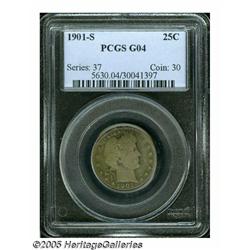 1901-S 25C Good 4 PCGS. A more difficult issue to