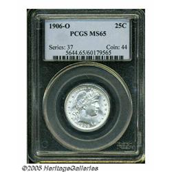 1906-O 25C MS65 PCGS. Sharply struck with bright 