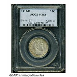 1915-D 25C MS65 PCGS. Fully lustrous and sharply 