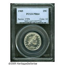 1905 25C PR64 PCGS. A lovely Choice Proof example