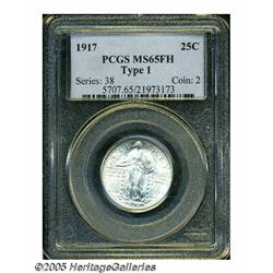 1917 25C Type One MS65 Full Head PCGS. Boldly str
