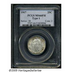 1917 25C Type One MS66 Full Head PCGS. Lustrous s
