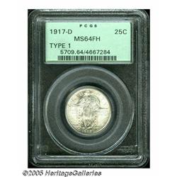 1917-D 25C Type One MS64 Full Head PCGS. Booming 