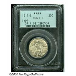 1917-S 25C Type One MS63 Full Head PCGS. A lustro