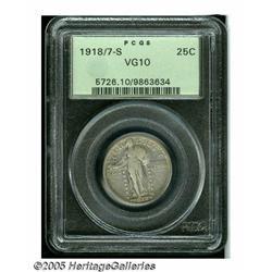 1918/7-S 25C VG10 PCGS. With unusually bold defin