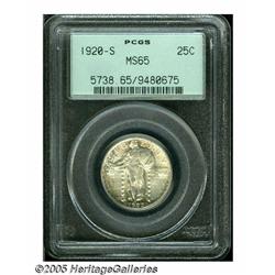 1920-S 25C MS65 PCGS. Although not full, the stri
