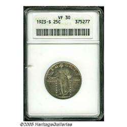 1923-S 25C VF30 ANACS. A low-mintage (nearly 1.4 