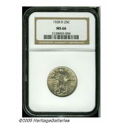 1928-D 25C MS66 NGC. Radiantly lustrous surfaces 