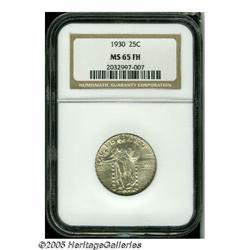 1930 25C MS65 Full Head NGC. Silver-gray lustrous