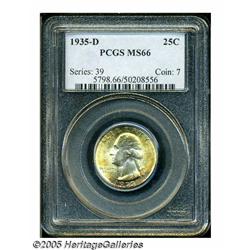 1935-D 25C MS66 PCGS. Fully lustrous surfaces exh