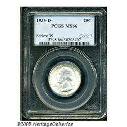 1935-D 25C MS66 PCGS. Soft frosty luster emanates