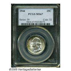 1944 25C MS67 PCGS. Bright, fully lustrous surfac