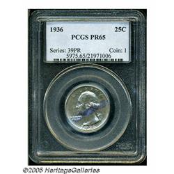 1936 25C PR65 PCGS. A lovely Gem Proof example th