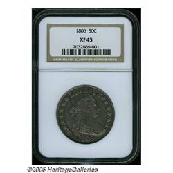 1806 50C Pointed 6, Stem XF45 NGC. O-115a, R.2. G