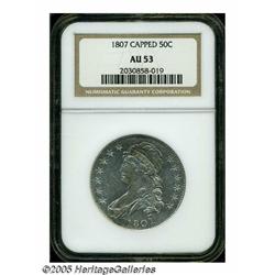 1807 50C Capped Bust, Large Stars AU53 NGC. O-114