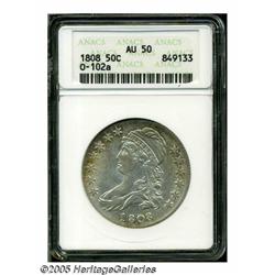 1808 50C AU50 ANACS. O-102a, R.2. A heavy die cra