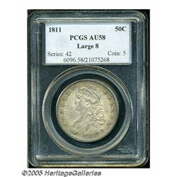 1811 50C Large 8 AU58 PCGS. O-104a, R.1. One of o