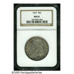 1827 50C Square Base 2 MS61 NGC. O-121, R.3. Attr