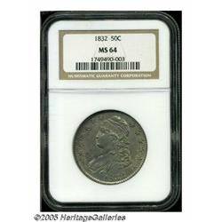 1832 50C Small Letters MS64 NGC. O-118. R.1. Deep