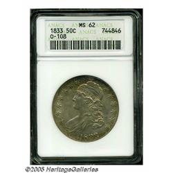 1833 50C MS62 ANACS. O-108, R.1. 50 C is high in 