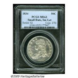 1834 50C Small Date, Small Letters MS63 PCGS. O-1