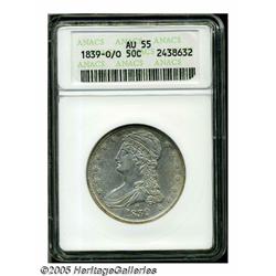 1839-O/O 50C AU55 ANACS. Traces of a previously p