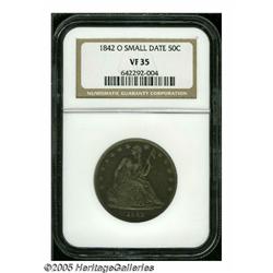 1842-O 50C Small Date, Small Letters VF35 NGC. WB