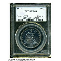 1877 50C PR63 PCGS. Deep apple-green and rose col