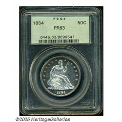 1884 50C PR63 PCGS. Bright silvery surfaces are l