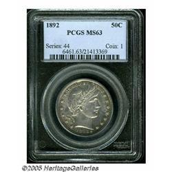 1892 50C MS63 PCGS. This piece exhibits radiant l