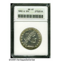1892-S 50C MS61 ANACS. Despite having a relativel