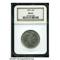 1895 50C MS64 NGC. The remarkably smooth surfaces