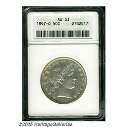 1897-O 50C AU53 ANACS. A pleasing satiny sheen ap