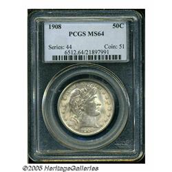 1908 50C MS64 PCGS. Sharply struck with light cha