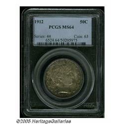 1912 50C MS64 PCGS. Lustrous surfaces are dotted 