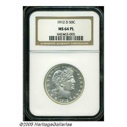1912-D 50C MS64 Prooflike NGC. Sharply struck and