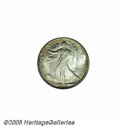 1917-D 50C Obverse MS65 PCGS. A scarce early Walk