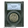 Image 1 : 1917-D 50C Reverse MS62 PCGS. Rich pearl-gray ton