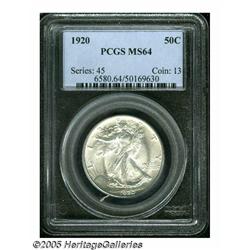 1920 50C MS64 PCGS. This brilliant and shimmering