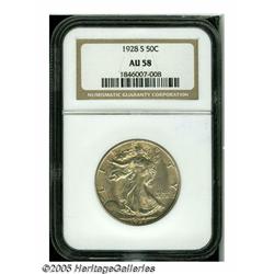 1928-S 50C AU58 NGC. The '28-S is almost always f